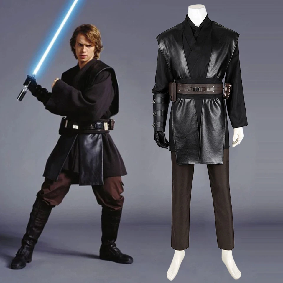 Star Wars Jedi Sith Anakin Skywalker Disfraz Juegos con disfraces Traje Negro Traje de Halloween Foto 2 de 4