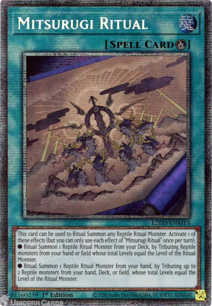 L26D-ENM15 Mitsurugi Ritual : Starlight Rare 1st Edition Mint YuGiOh Card