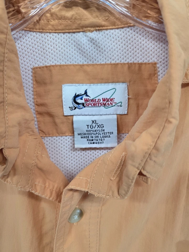 Camisa de pesca de manga corta World Wide Sportsman XL naranja pálido ventilada Foto 2 de 4