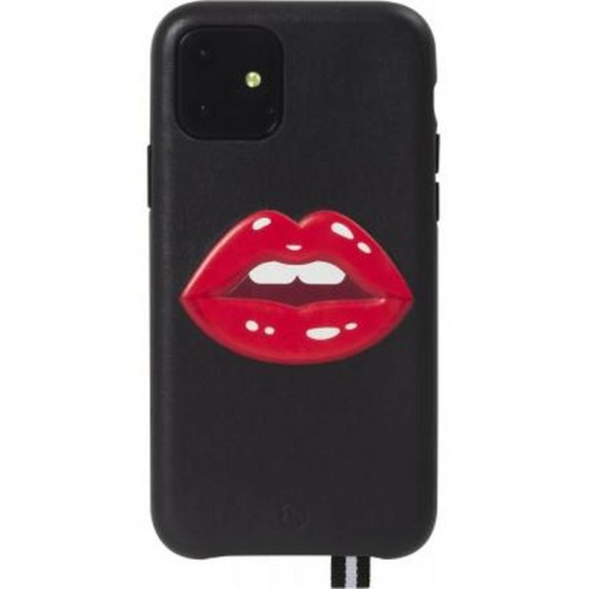 Coque iPhone 11 en cuir Bastille Artefakt avec motif bouche en relief chic