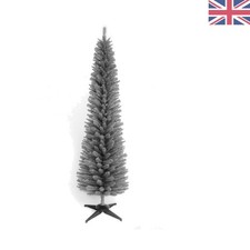 Elegantly Slim 4ft to 8ft Grey Pine Pencil Artificial Christmas Tree