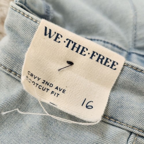 Free People We The Free CRVY 2nd Ave Bootcut Fit Denim Jumpsuit Women's Size 16 - Picture 9 of 13