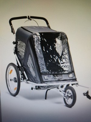 NORTH 13.5 Speeder 2 Kinderanhänger Asphalt  Fahrradanhänger + Jogger Grau.