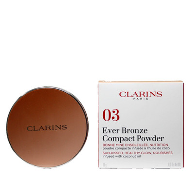 CLARINS EVER BRONZE COMPACT POWDER SUN-KISSED,HEATHY GLOW,NOURISHES 10G #03