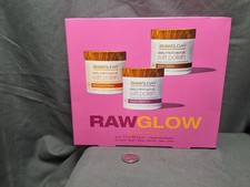 RawGlow Hydrate Restore RawSugar Salt Polish Set of 3 Brand New