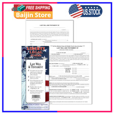 Last Will Testament Forms Kit for USA - Complete Do-It-Yourself Legal Document