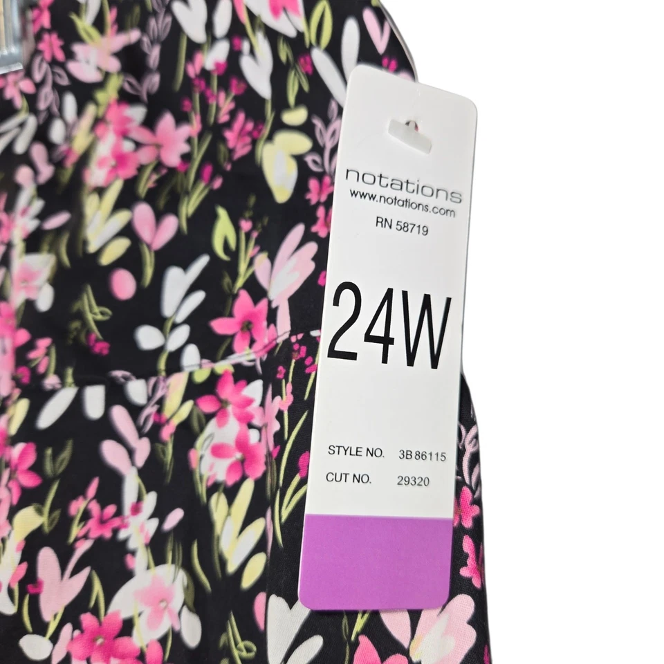 Falda Floral Notations Mujer 24W Negra Rosa Lunares Cottagecore Romántica  Foto 3 de 4