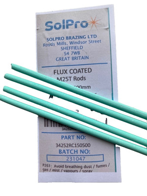 SilberlotThessco M25T (55% Silber) flussmittelbeschichtet 4 Stäbe x 250mm 2,0mm