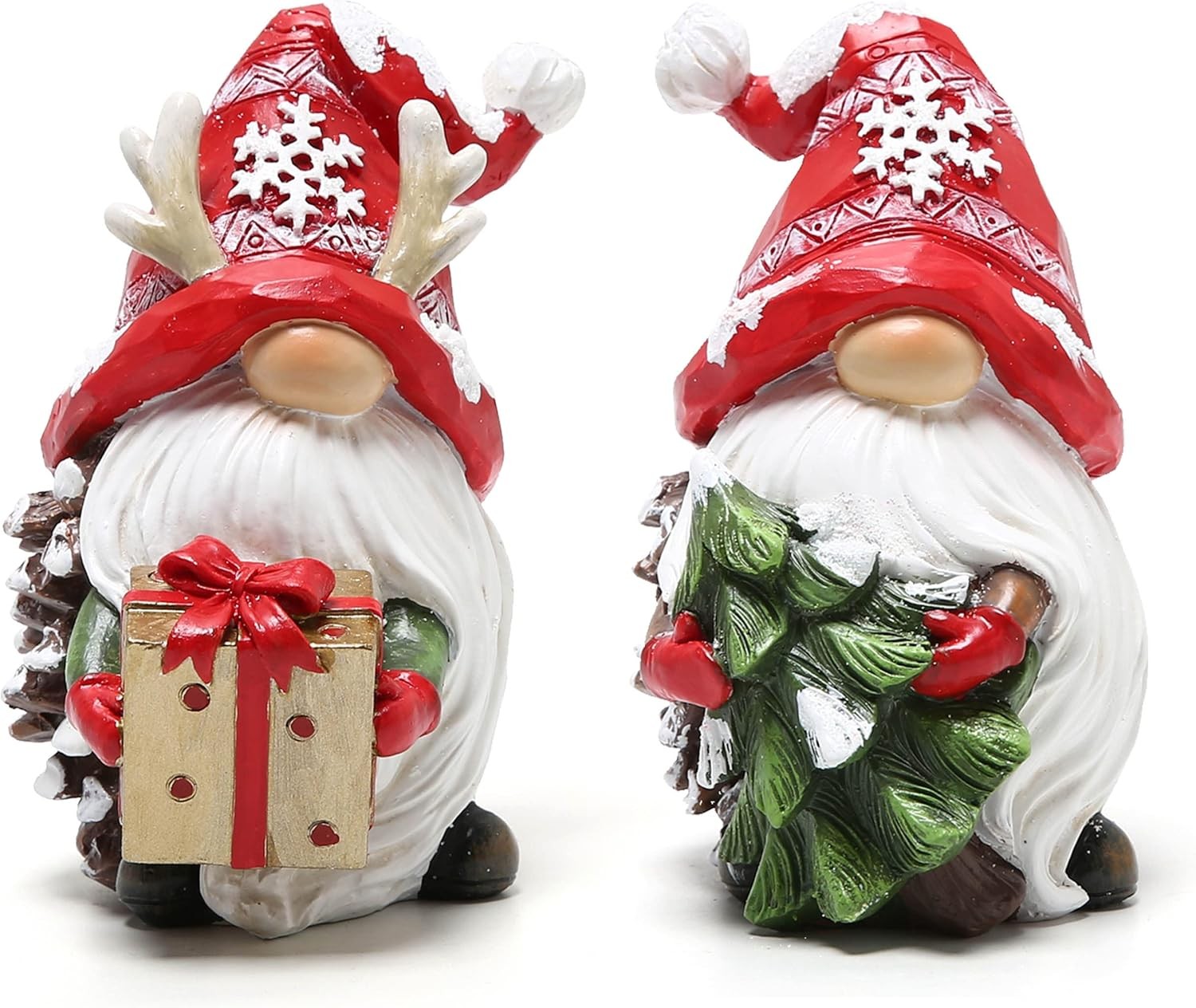 Hodao Handmade Christmas Resin Gnomes Holiday Tabletop Tree Mantel Indoor Decor