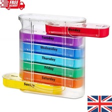 Weekly Pill Organiser 7 Day 28 Compartment Tablet Box Medicine Dispenser Case UK