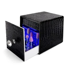 Nail Drill Bit Holder,Blue UV Light Box for Grinding Heads Dustproof Stand Displ