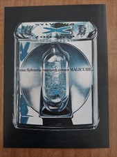 Sylvania 1970 Vintage Print Ad Blue Dot Magicube Flash Bulb