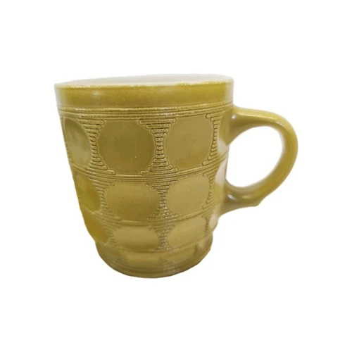 Rare Fire King Green Thumb print Mug Cup 1955 Made USA Vintage Anchor Hocking 