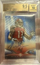 2014 Topps Platinum - Auto Rookie Refractor Mike Evans #52 Blue /99 (AU, RC)