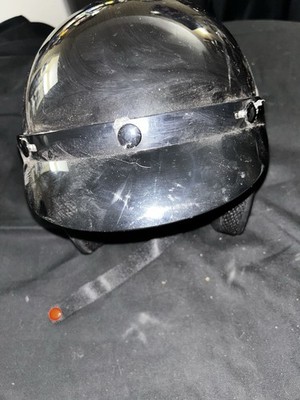 Black DOT-certified half-shell motorcycle helmet