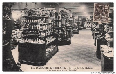 CAR-AFUP8-0394-51 - Die modernen Geschäfte - Rue de Vesle - REIMS - La faience