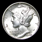 1944 Mercury Dime Silver  ---- Unc Coin --- #552M