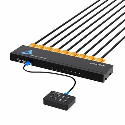 8 Port VGA KVM Switch Rack Mount For 8 PCs Share 1 Monitor Keyboard Mouse USB