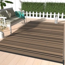 Outdoor Rug 5x8 ft Waterproof, Reversible Plastic Straw Patio Rug for RV