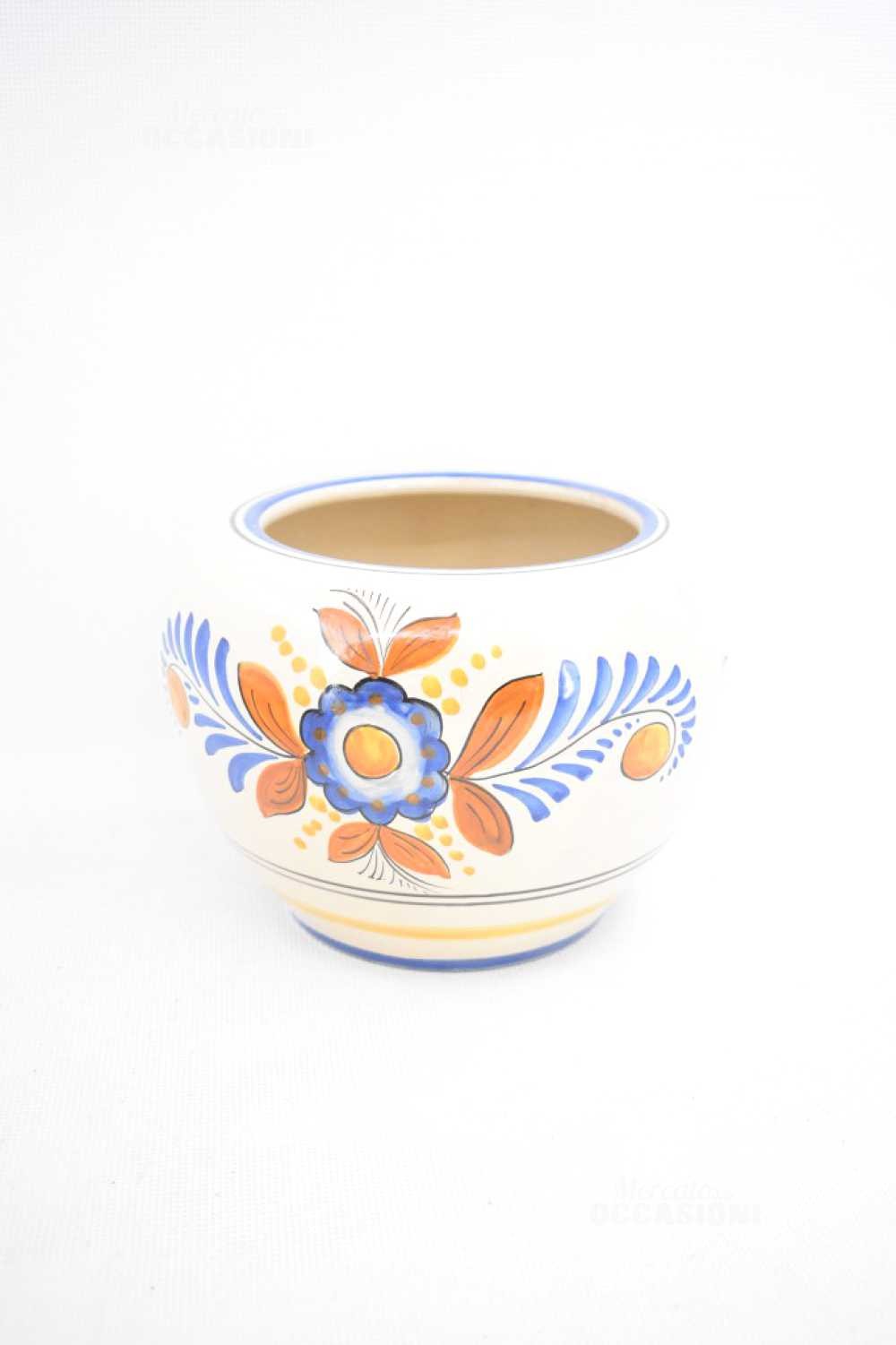 Vaso Porta Fiori Deruta Dipinto A Mano H 17 Cm