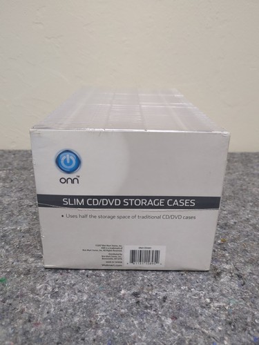 ONN Slim CD / DVD Slim Storage Cases 50 Pack BRAND NEW & SEALED - Picture 3 of 3