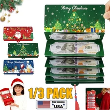 1/3X Christmas Cash Gift Envelope,2026 New DIY Cash Surprise Money Clip 10 Slots