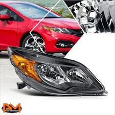 For 14-15 Honda Civic Coupe Factory Style Right Side Headlight Lamp Chrome/Amber