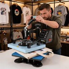 12"x10" Transferpresse Textilpresse Druckmaschine f&uuml;r Textil 650W T-Shirt Presse