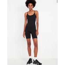 NWT Old Navy CloudComfy Cami Short Bodysuit Pull On Black Women's Sz M