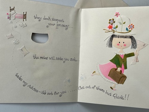 buzza cardozo Unused Vintage Get Well peek-a-boo Card - Bild 3 von 5