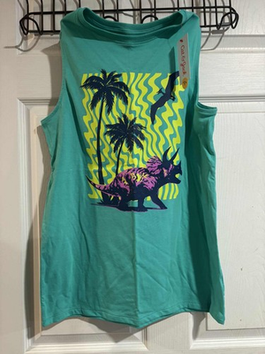 #ad Cat and Jack Bright Torquoise Dinosaur Tank Size XL Husky $3.00