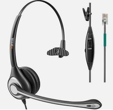 Wantek Corded Telephone Headset Mono w/Noise Canceling Microphone