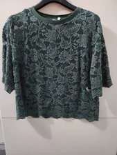 Anthropologie Dolan Left Coast Top Womens XL Lace Blouse Wide Boxy Floral Boho