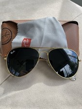 ray ban Gold Frame / Black Lenses aviator 62mm