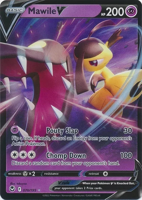 Pokémon TCG Mawile V 070/195 Silver Tempest Full Art Ultra Rare Holo