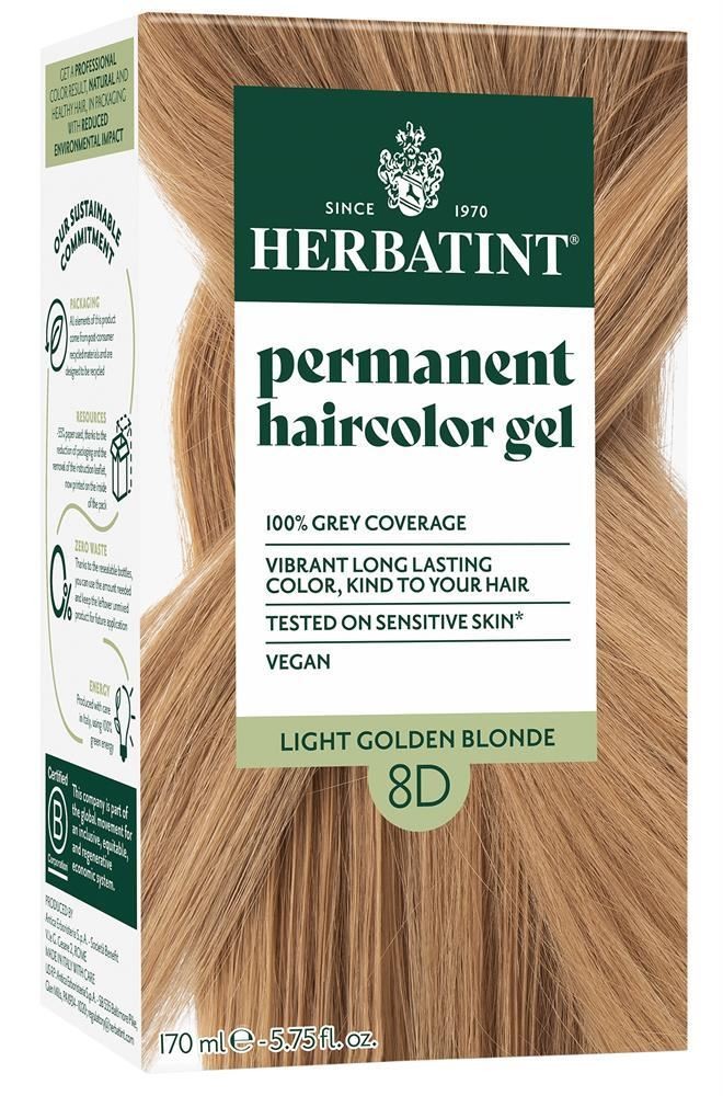 Herbatint Light Golden Blonde Ammonia Free hair Colour 8D 170ml - 2 Pack - Image 4