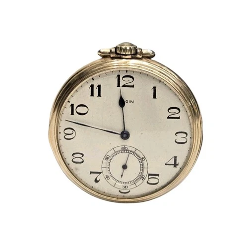 Antique 12s Elgin Pocket Watch 1920s 10K RGP Rolled Gold Plate 23622661  - Runs