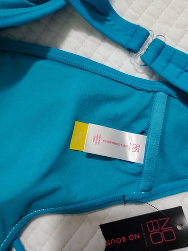 Two-tone no boundaries bikini in black with glitter and turquoise. Size L - Picture 9 of 12