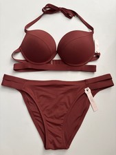 Victoria's Secret Swim Bikini Set Banded Push Up Top Brazilian 36C / XL