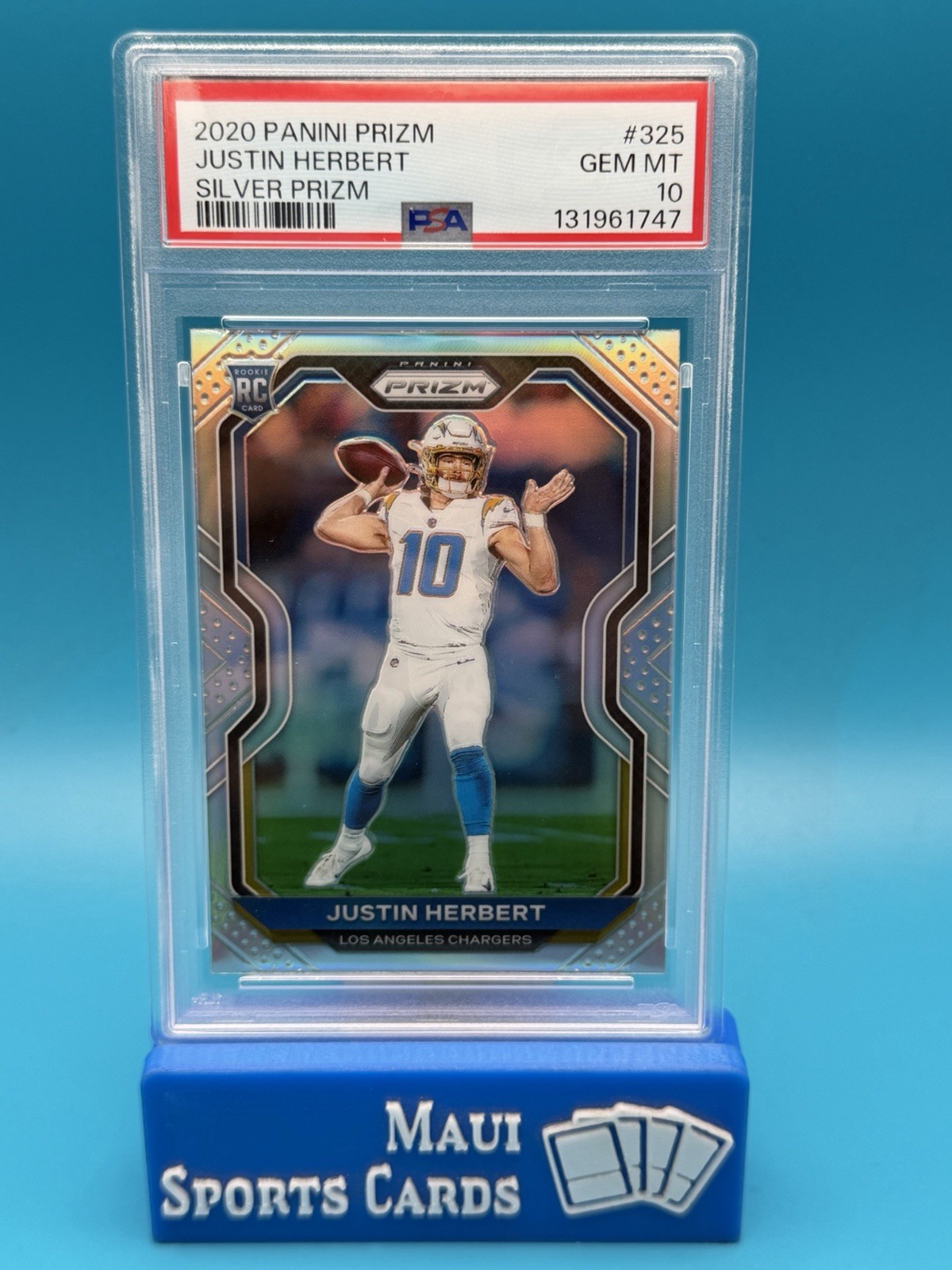 2020 Prizm Silver Justin Herbert #325 PSA 10