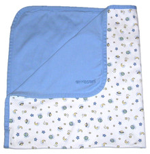 VTG Gymboree 1998 Earth Moon Star Saturn Blue Baby Blanket