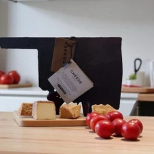 Sparq Home Slate Cheese Board Shape of State of Oklahoma NEW with Tags