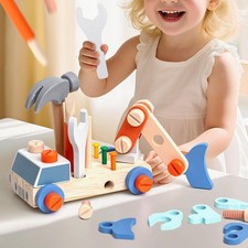 Wooden Tools Car Set Learning Toys Hand Eye Coordination Fine Motor Skills