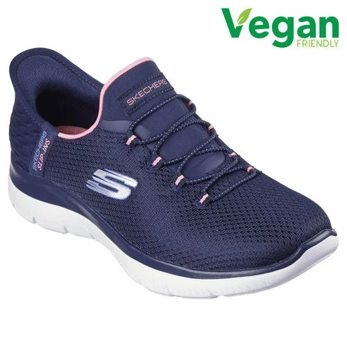 Skechers Slip Ins Summits Diamond Dream Womens Wide Fit Slip Ins Trainers Blue - Image 2 of 4