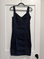 DOLCE & GABBANA Blue Stretch Denim Sleeveless Pencil Dress Retail $1,995 