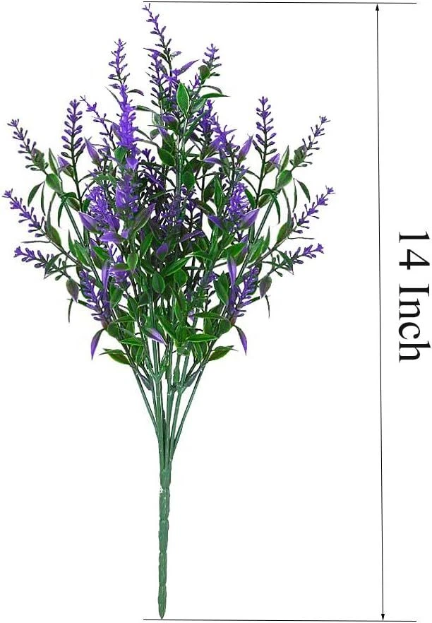 8 paquetes de flores artificiales resistentes a los rayos UV plantas falsas exterior hogar jardín decoración Foto 2 de 4