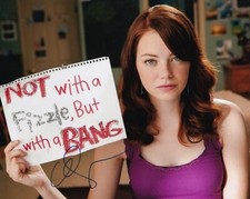 EMMA STONE signed Autogramm 20x25cm EASY A in Person autograph COA