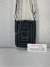 RICKI DESIGN -USA HOLY COW - NWT  $195.00 SOFT BROCADE LEA PHONE BAG-1 OF A KIND