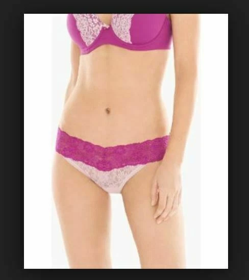 Soma Embraceable M Allover Lace Thong Panty Soft Tan - Image 2 of 3