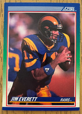 Jim Everett Los Angeles Rams 1990 Score #4 Trading Card NFL Football 90s Vtg